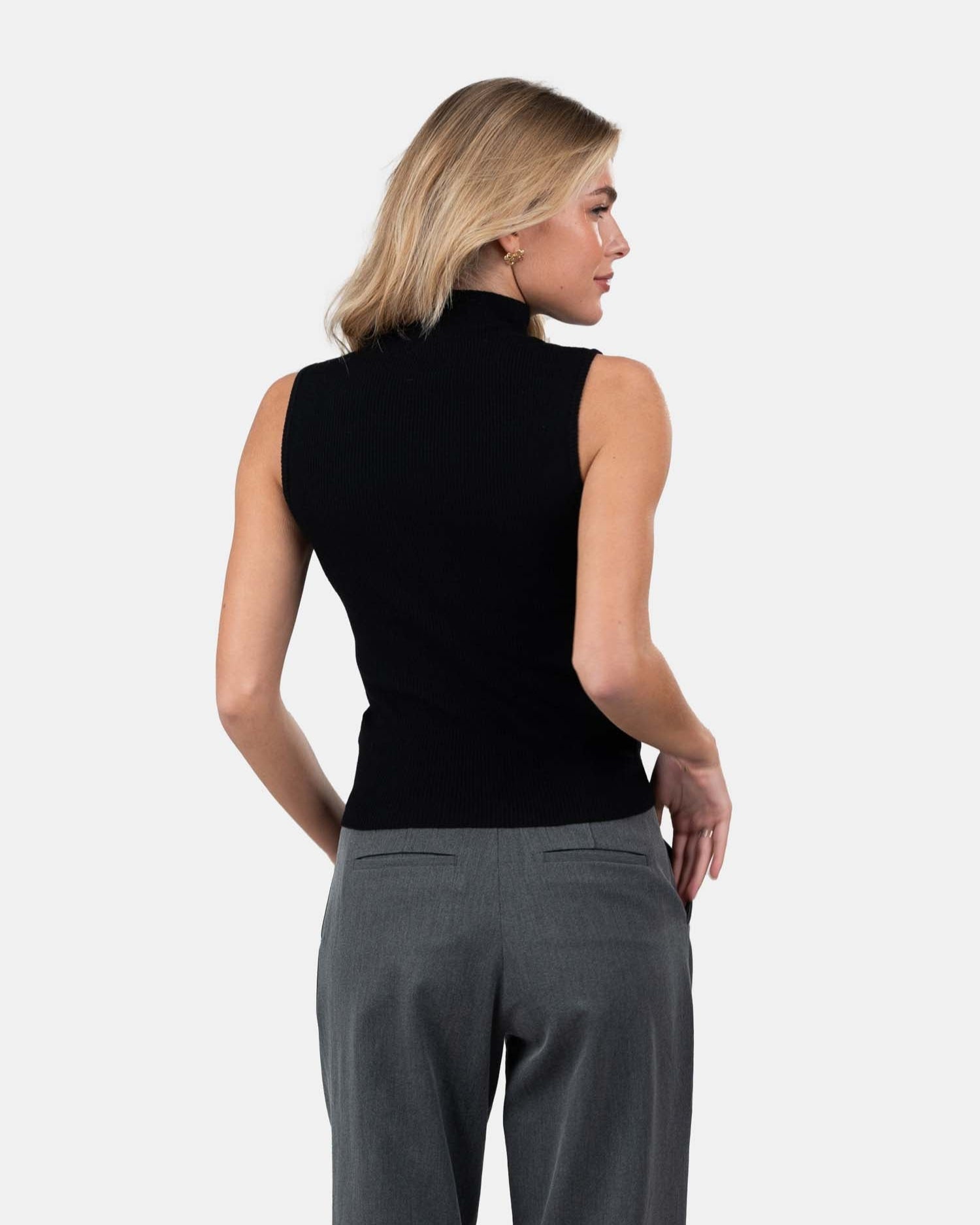 Highneck knitted Top Sort | Skagen - clothing.dk